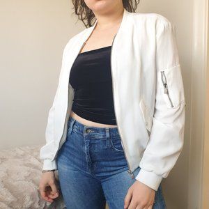 ZARA WHITE BOMBER JACKET